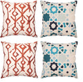 Ardenmead 100% Cotton Tie & Dye Effect In Embroidered Style Zippered Cushion Cover With Tie & Dye Pattern  Set Of 4 Cushion Cov