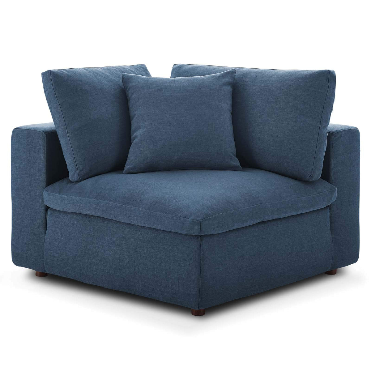 Modway Commix Down-Filled Overstuffed Upholstered Sectional Sofa Corner Chair In Azure