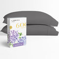 Carressa Linen 100% Egyptian Cotton Pillow Cases Set Of 2-600 Thread Count Graphite Gray King Pillowcase For Sleeping, Soft, Sil