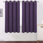 Lemomo 100% Blackout Curtains 52 X 72 Inch/Purple Curtains 2 Panels With Black Lining Room Darkening Thermal Insulated Bedroom C