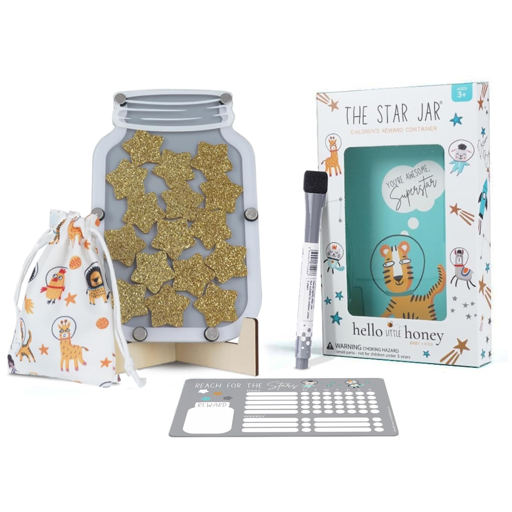 The Original Star Jar- Star Jar Reward Chart For Kids, Star Chart For Potty Training, Chore Chart For Kids Reward Jar, Magnetic