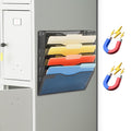 Easepres Magnetic 5 Pocket Mesh Hanging File Organizer, Wall Mounted Mail Paper Document Folder Holder, Clipboard Storage Organi