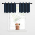 Nicetown Blackout Window Tiers Curtains Valances - Grommet Top Short Kitchen Window Treatment Curtain Topper Tiers For Kitchen/Bathroom/Living Room, 52W X 18L, 2 Panels, Navy