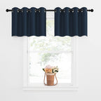 Nicetown Blackout Window Tiers Curtains Valances - Grommet Top Short Kitchen Window Treatment Curtain Topper Tiers For Kitchen/Bathroom/Living Room, 52W X 18L, 2 Panels, Navy