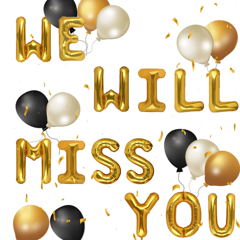 LaVenty Set of 16 We Will Miss You Banner Office Work Party Retirement Party Decor Retirement Banner Going Away Party Decor Fare