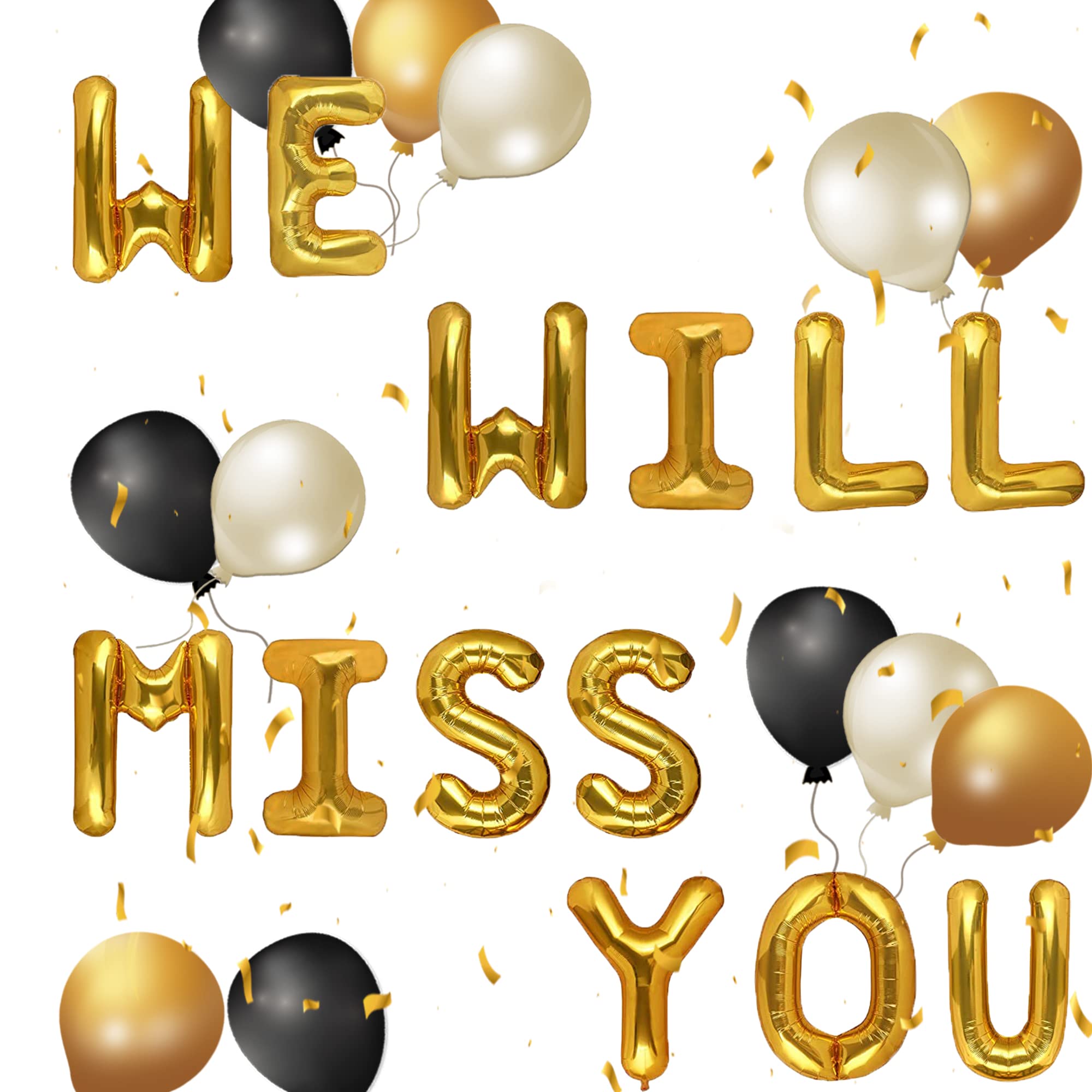 LaVenty Set of 16 We Will Miss You Banner Office Work Party Retirement Party Decor Retirement Banner Going Away Party Decor Fare