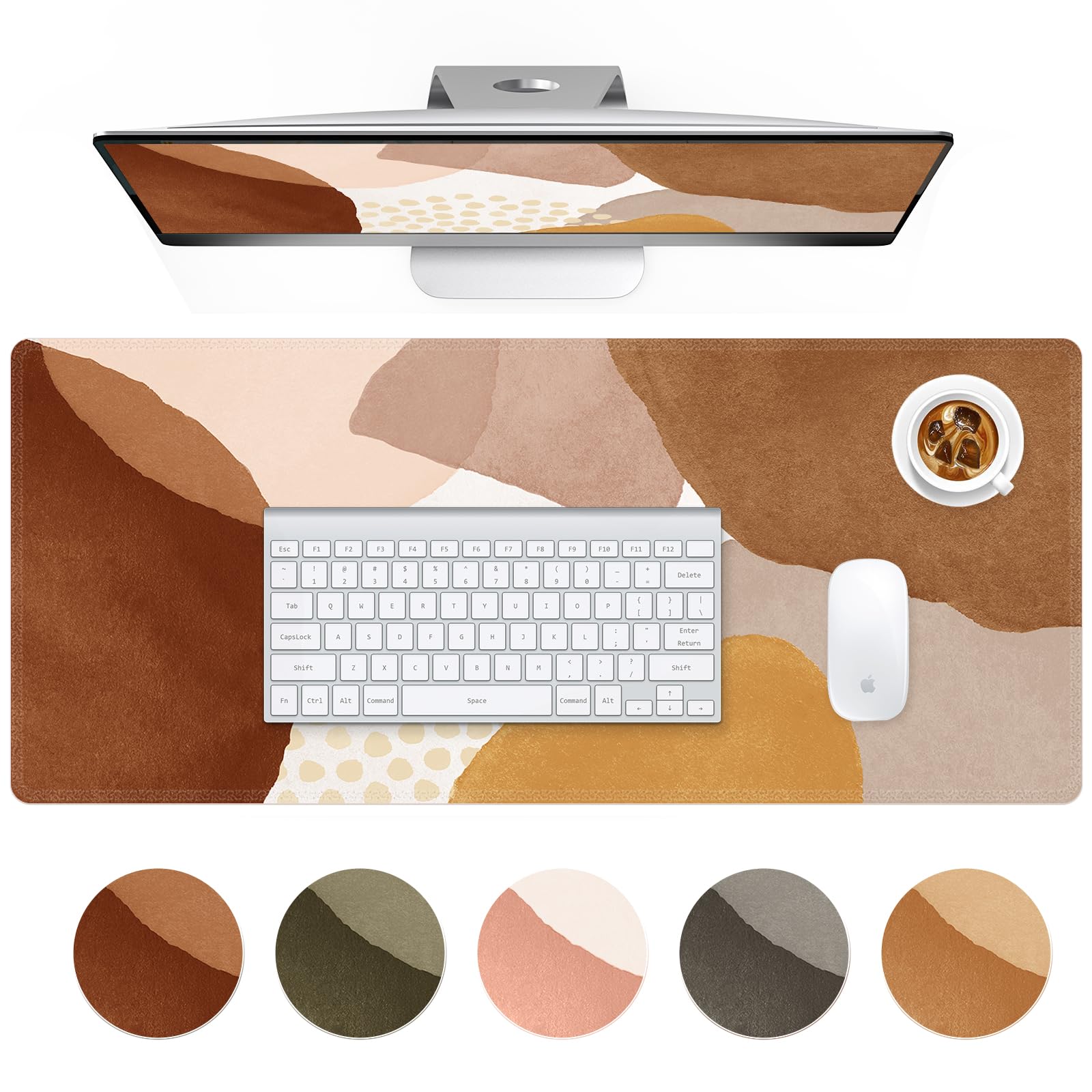 Haocoo Desk Matt For Desktop, Computer Desk Pad Mat, Large Mouse Pad For Desk, Xxl Gaming Mousepad With Non-Slip Base, Waterproo