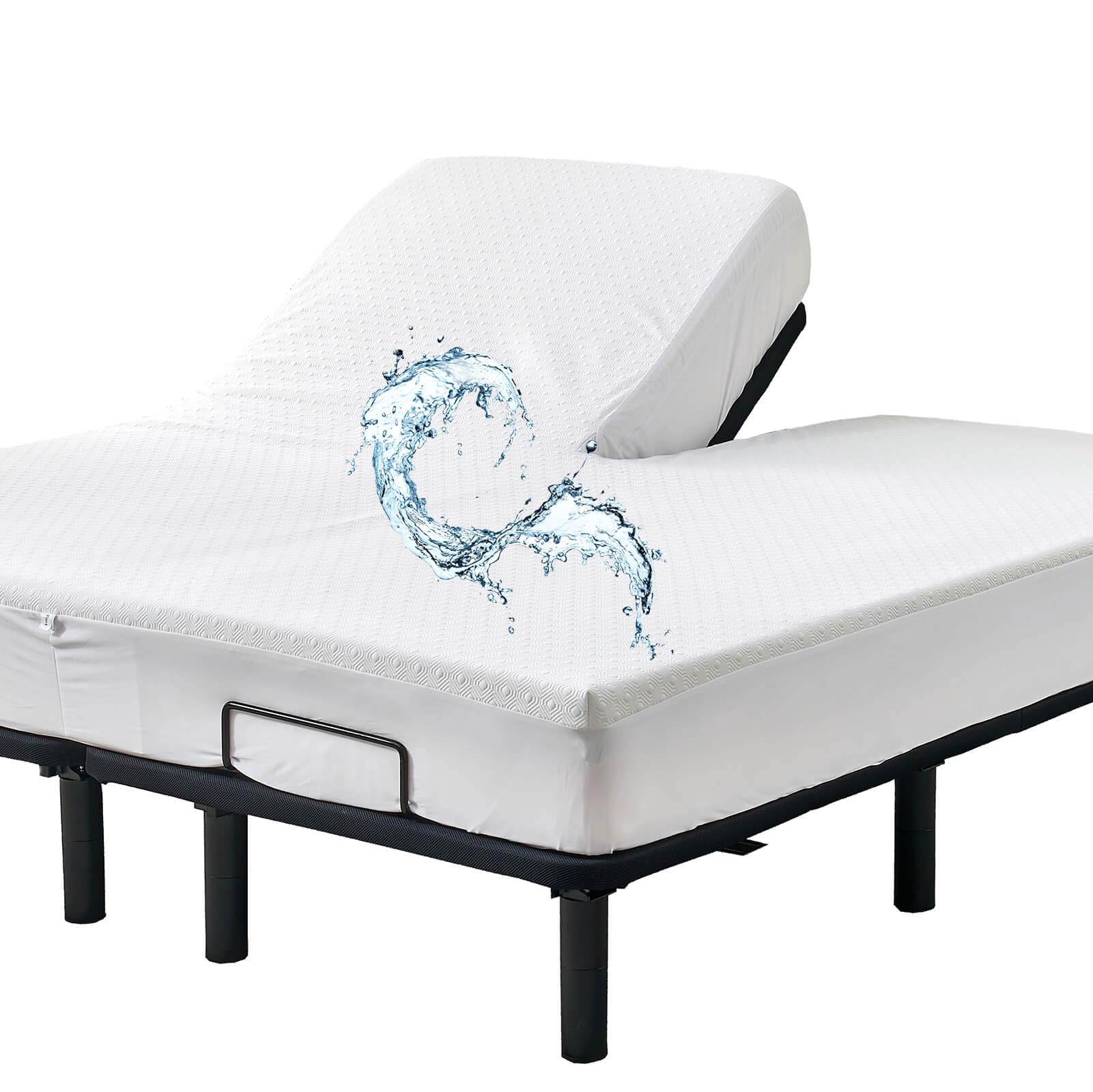 Kingnex Waterproof Cooler Bamboo Viscose Split Top King Mattress Protector For Adjustable Bed With Upper Flex 32-34 From Head Fi