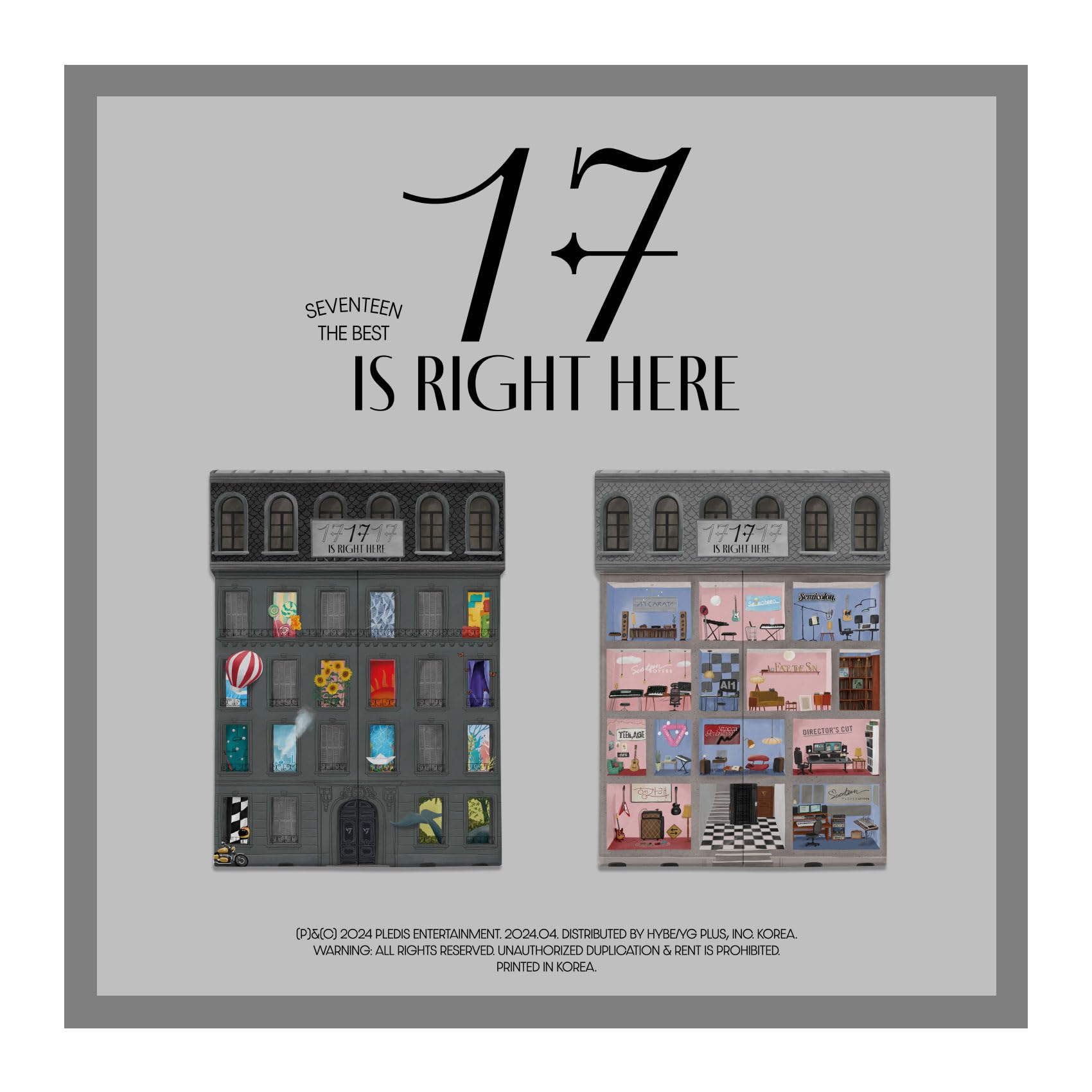 Seventeen 17 Is Right Here Best Album Cd+Folded Poster On Pack+Outbox+Photobook+Archiving Book+Lyric Book+Team Photobook+Photoca