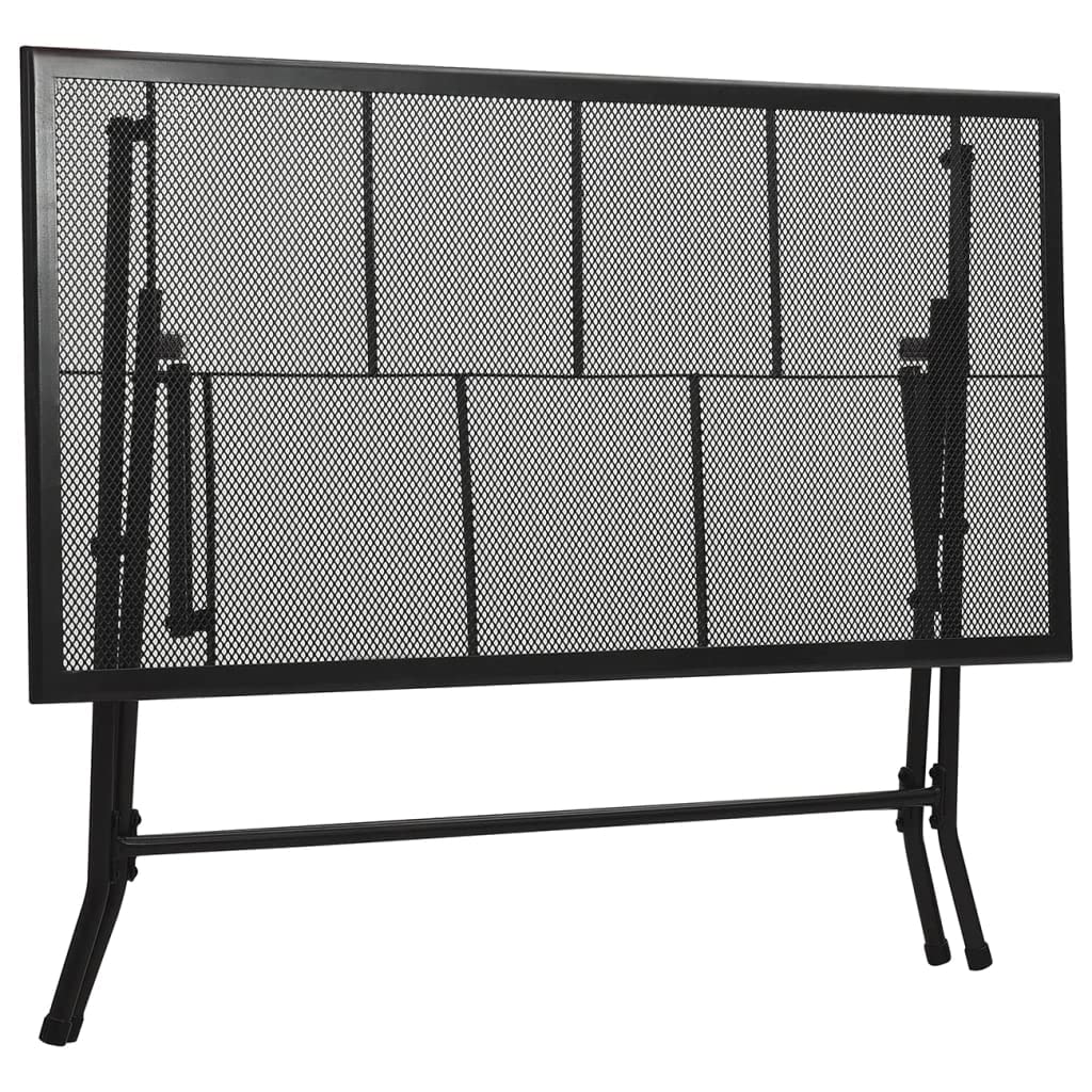 vidaXL Patio Dining Set, Steel Outdoor Furniture with Adjustable Chairs, Foldable Design, Weather and Rust Resistant, Ideal for Patio, Garden and Dining Room, Anthracite