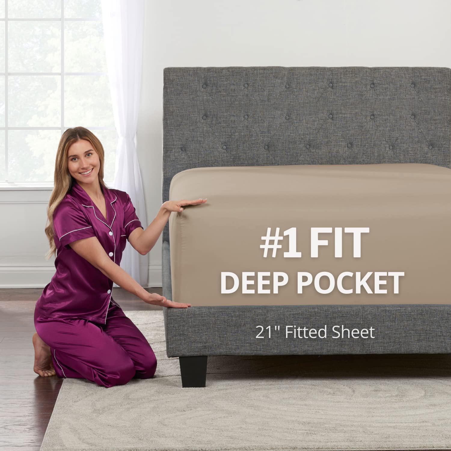 California King Fitted Sheet Deep Pocket - Cal King Fitted Sheet Only - 21    Cal King Sheets Deep Pocket Fitted Perfectly Fit 1
