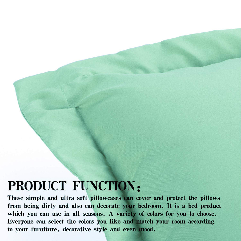 Ntbay 100% Brushed Microfiber 26X26 Euro Pillow Shams Set Of 2, Super Soft And Cozy European Throw Pillow Covers, Wrinkle, Fade, Stain Resistant Square Pillow Cases, Sea Green
