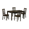 East West Furniture CAAN5-CAP-W 5 Piece Dining Room Table Set Includes a Rectangle Kitchen Table and 4 Dining Chairs, 36x60 Inch, Cappuccino
