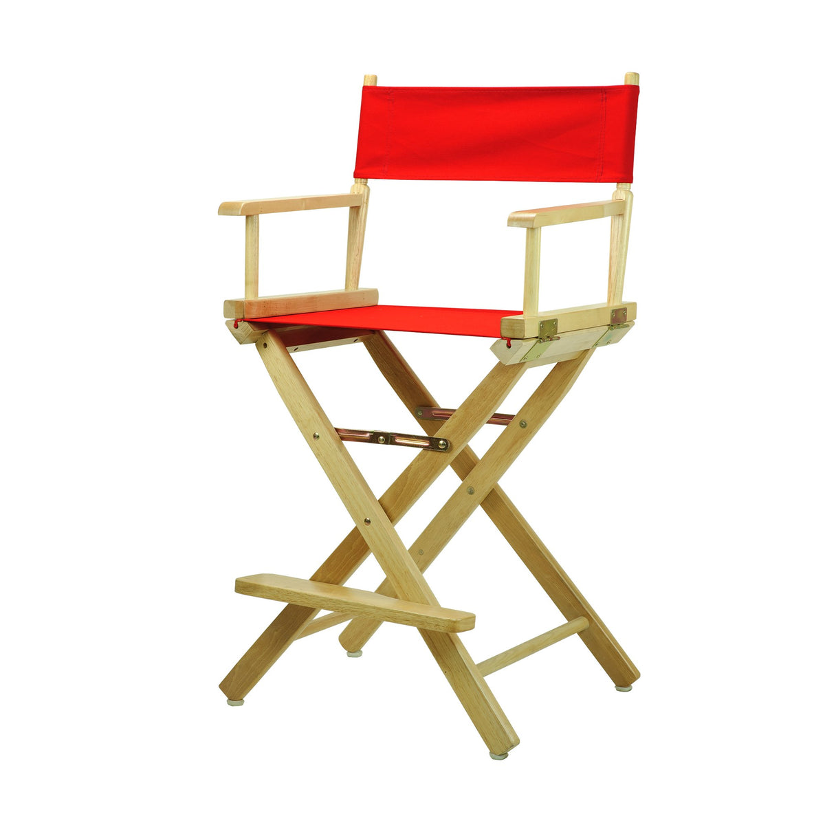 Casual Home 24&quot; Director'S Chair Natural Frame With Red Canvas, Counter Height