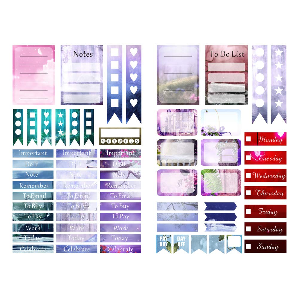 Seasonstorm Purple Dream Study Work Plan Precut Anti-Uv Waterproof Stationery Planner Stickers Scrapbooking Diary Sticky Paper F