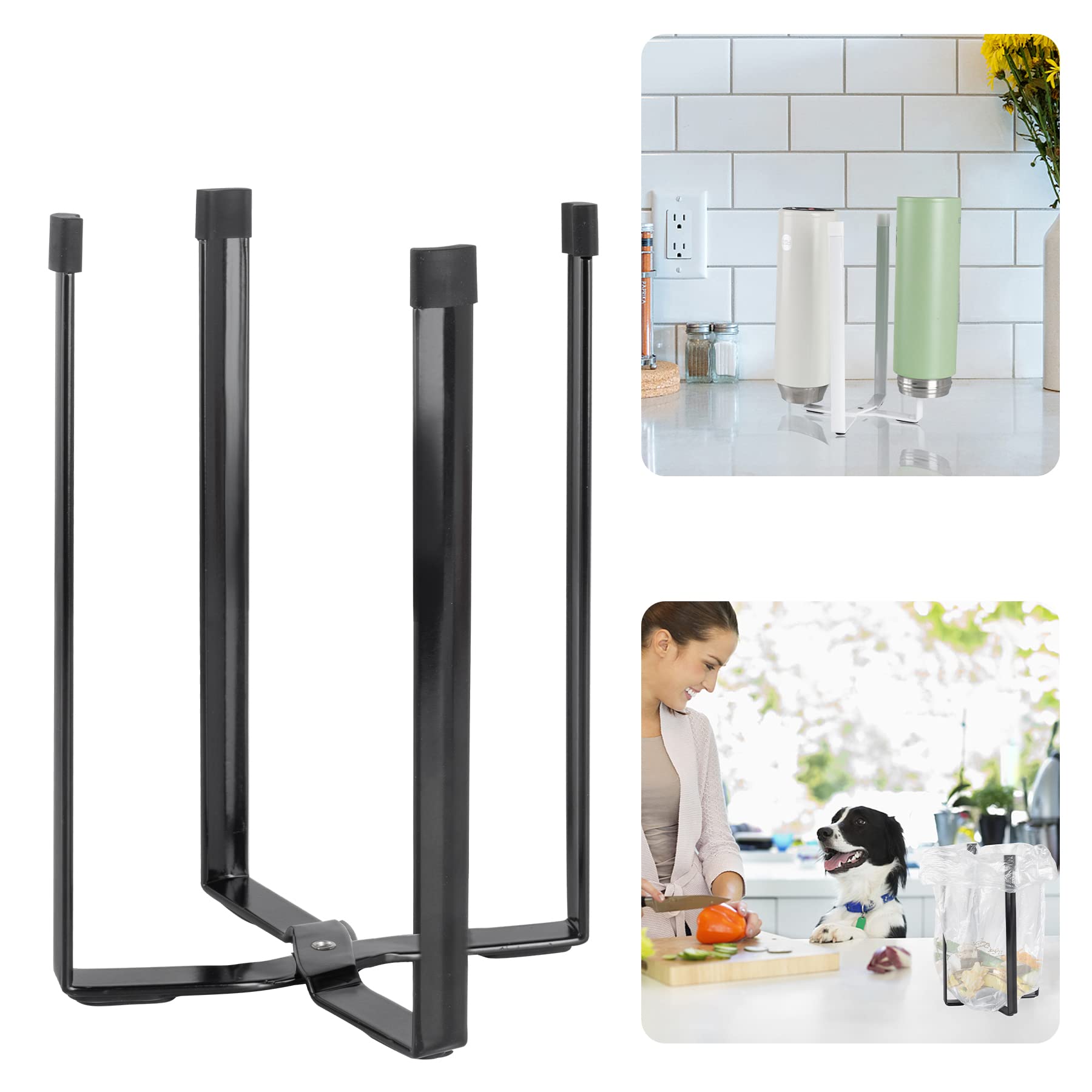 Kitchen Stand Holder, Plastic Bag Drying Rack, Multifunctional Countertop Cups Bottles Drying Rack for Plastic Bags, Bottles and