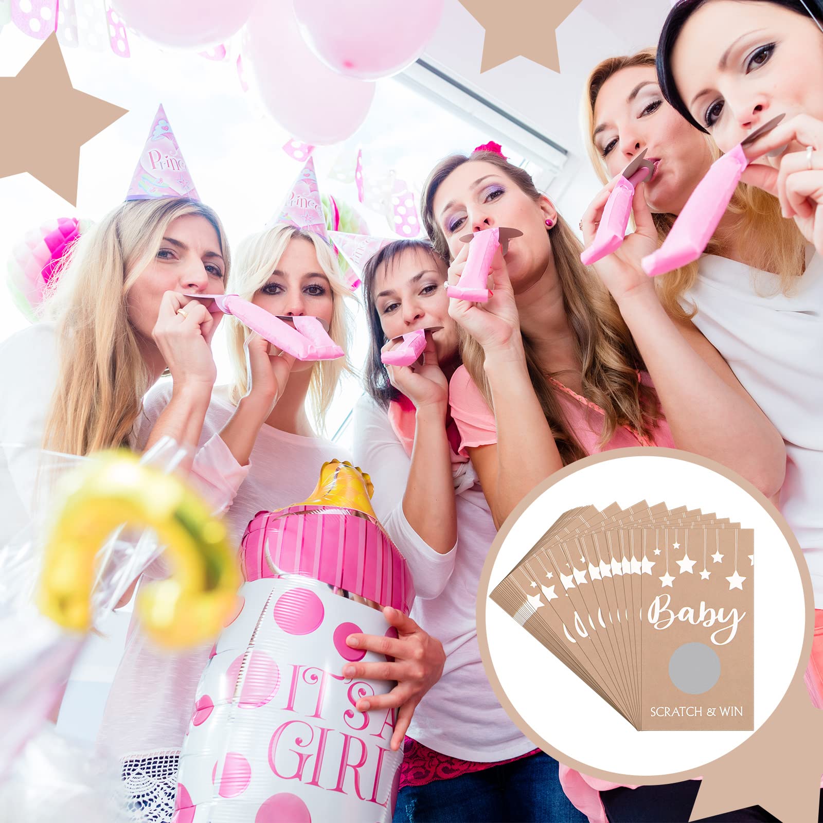 60 Pcs Baby Shower Games Rustic Baby Shower Scratch Off Cards Baby Shower Raffle Ticket For Baby Shower Party Games Activity Sup