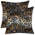 Womhope 2 Pack - 18' X 18' Short Faux Fur Cushion Decorative Pillow Covers Animal Theme Print Style Square Throw Pillowcase Cu