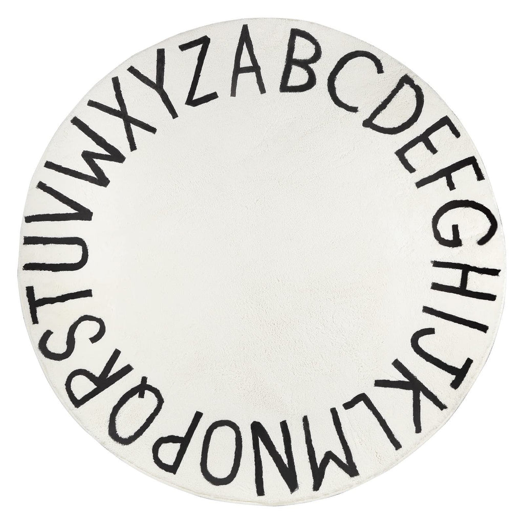 Topotdor Round Kids Play Rug Alphabet Nursery Area Rug Extra Large Soft Crawling Play Mat For Children Toddlers Bedroom (47 Inch, Beige)