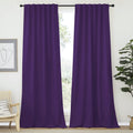 Nicetown Bedroom Blackout Draperies And Window Treatment- (Dark Royal Purple Color) 52 Width X 95 Length, 2 Panels Set, Solid Blackout Curtain Panels