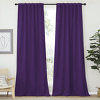 Nicetown Bedroom Blackout Draperies And Window Treatment- (Dark Royal Purple Color) 52 Width X 95 Length, 2 Panels Set, Solid Blackout Curtain Panels