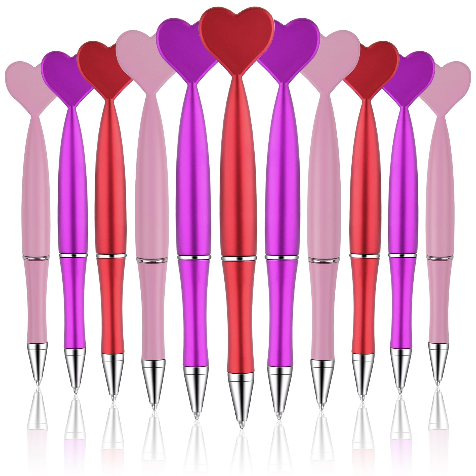 Zuazaor 24 Pack Valentine'S Day Party Pens Black Gek Ink Red Heart Ballpoint Pens For Kids Adults Office School Crhistmas Valent