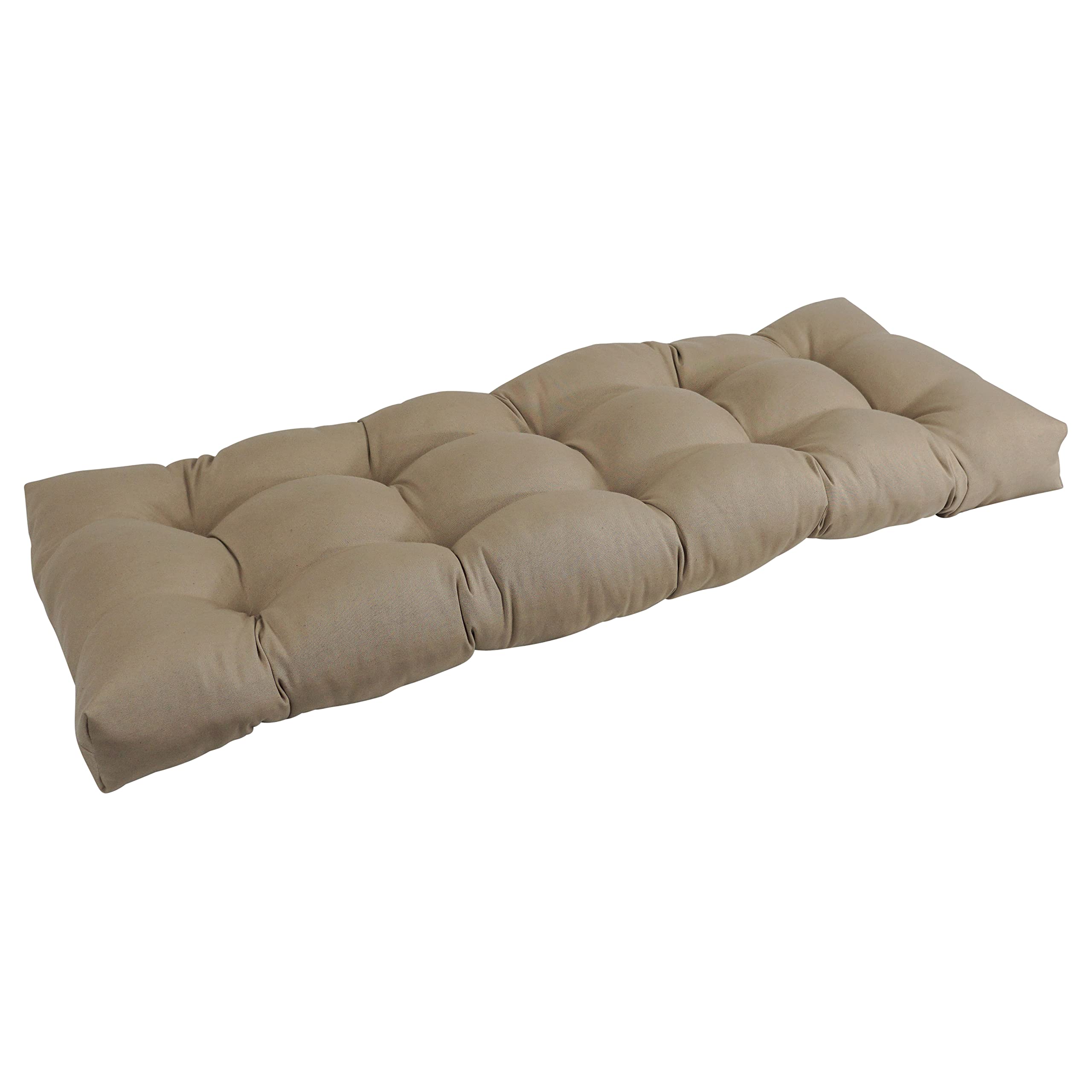 Blazing Needles Twill Tufted Bench Cushion, 51 x 19, Toffee