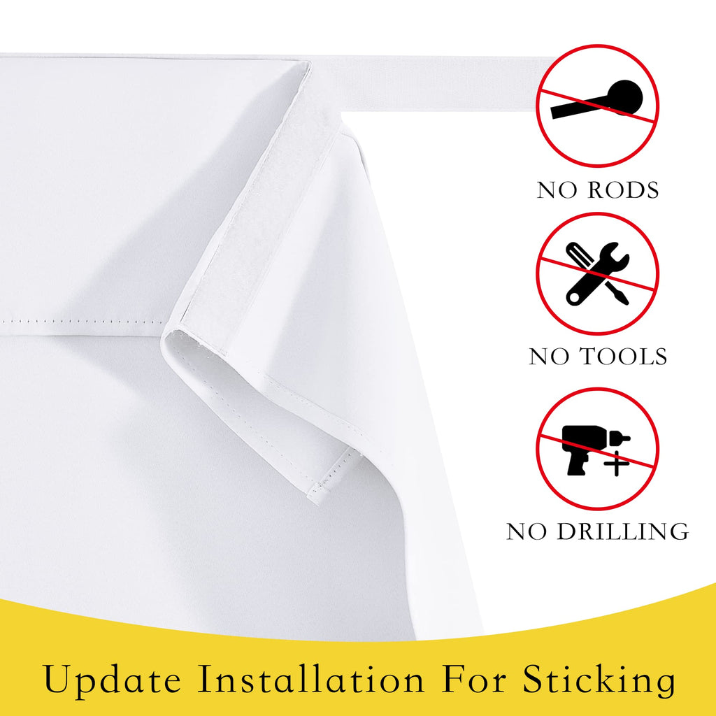 Nicetown Portable French Door Curtains For Hotel Privacy Thermal Insulated Tricia Door Window Covering Tie Up Curtains For Bathroom Doorway Curtains For Bedroom, 26' W X 80' L, Pure White, 1 Panel