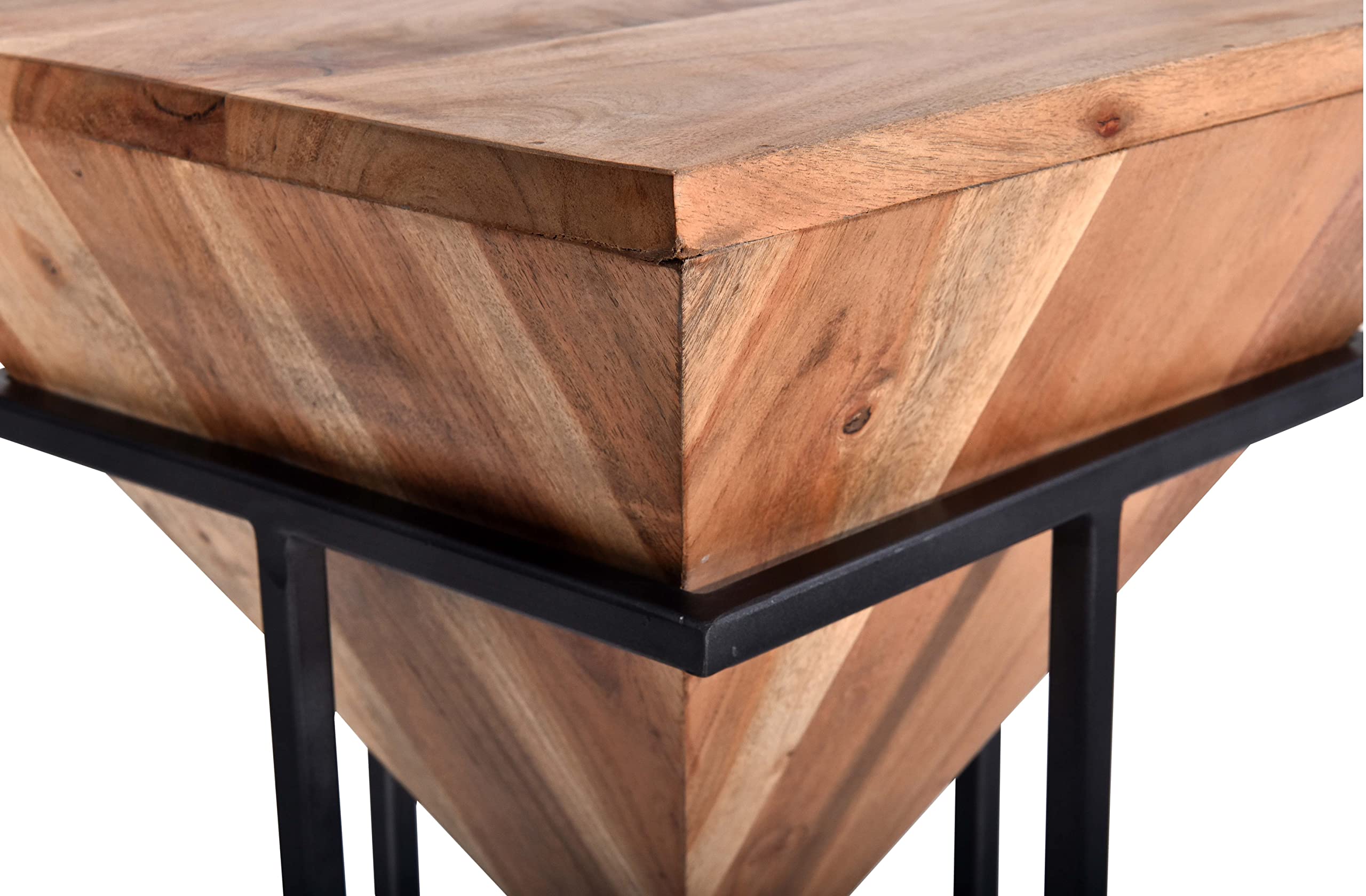 Progressive Furniture Layover Accent Side Table, Tan/Black