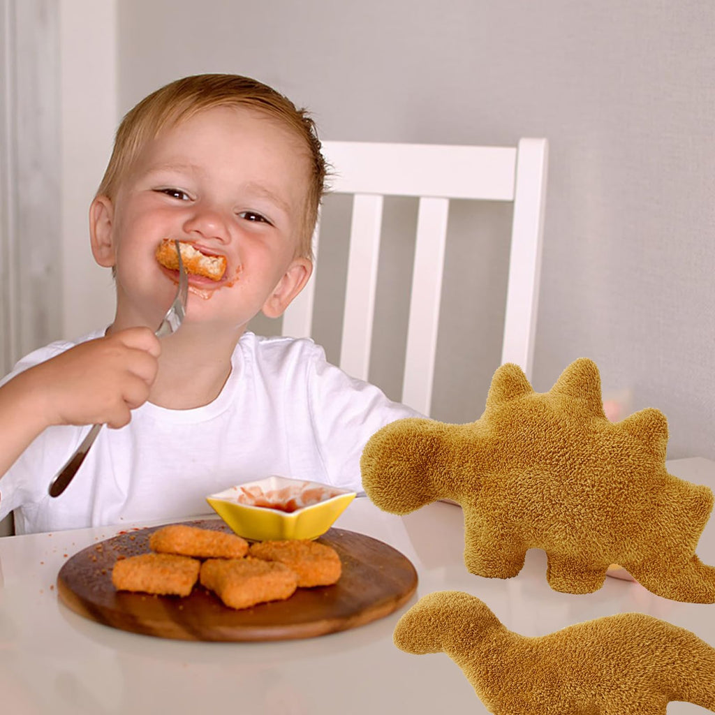Isaacalyx 2 Pack Dino Nugget Pillow Plush, Soft Dinosaur Chicken Nuggets Pillow For Birthday Gifts, Dinosaur Theme Party Decorat