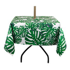 Colorbird Spring & Summer Palm Leaf Outdoor Tablecloth Waterproof Spillproof Polyester Table Cover With Zipper Umbrella Hole For