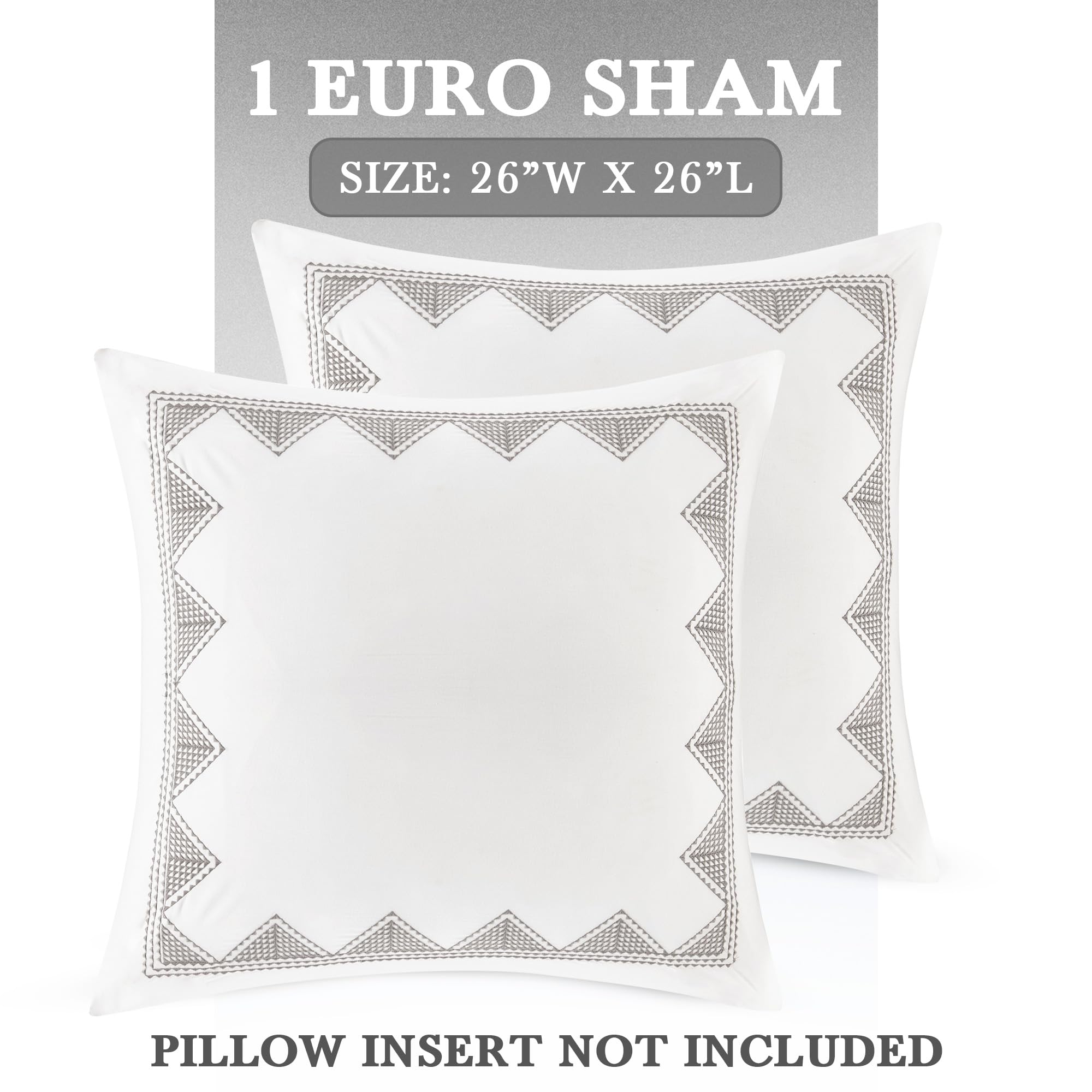 Ink+Ivy Pillow, 26'X26', White Euro Sham