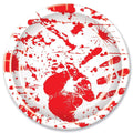 Beistle Halloween Party Decoration Bloody Handprints Plates,Red / White 9'- Pack of 8