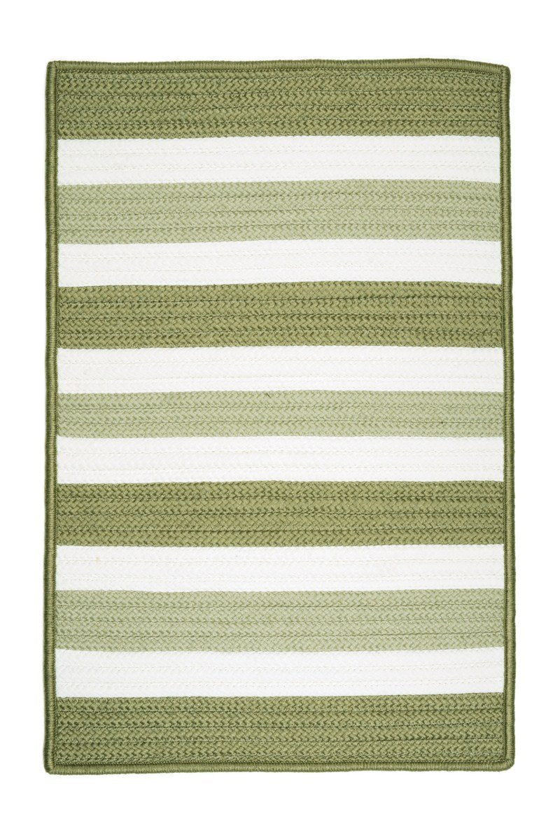 Colonial Mills Portico Rectangular 2' X 4' Braided Modern Area Rug In Green Stripes