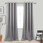Koufall Light Grey 102 Inch Curtains For Living Room Bedroom Windows,Insulated Thermal Blackout Curtain Panels Set,Pale Gray