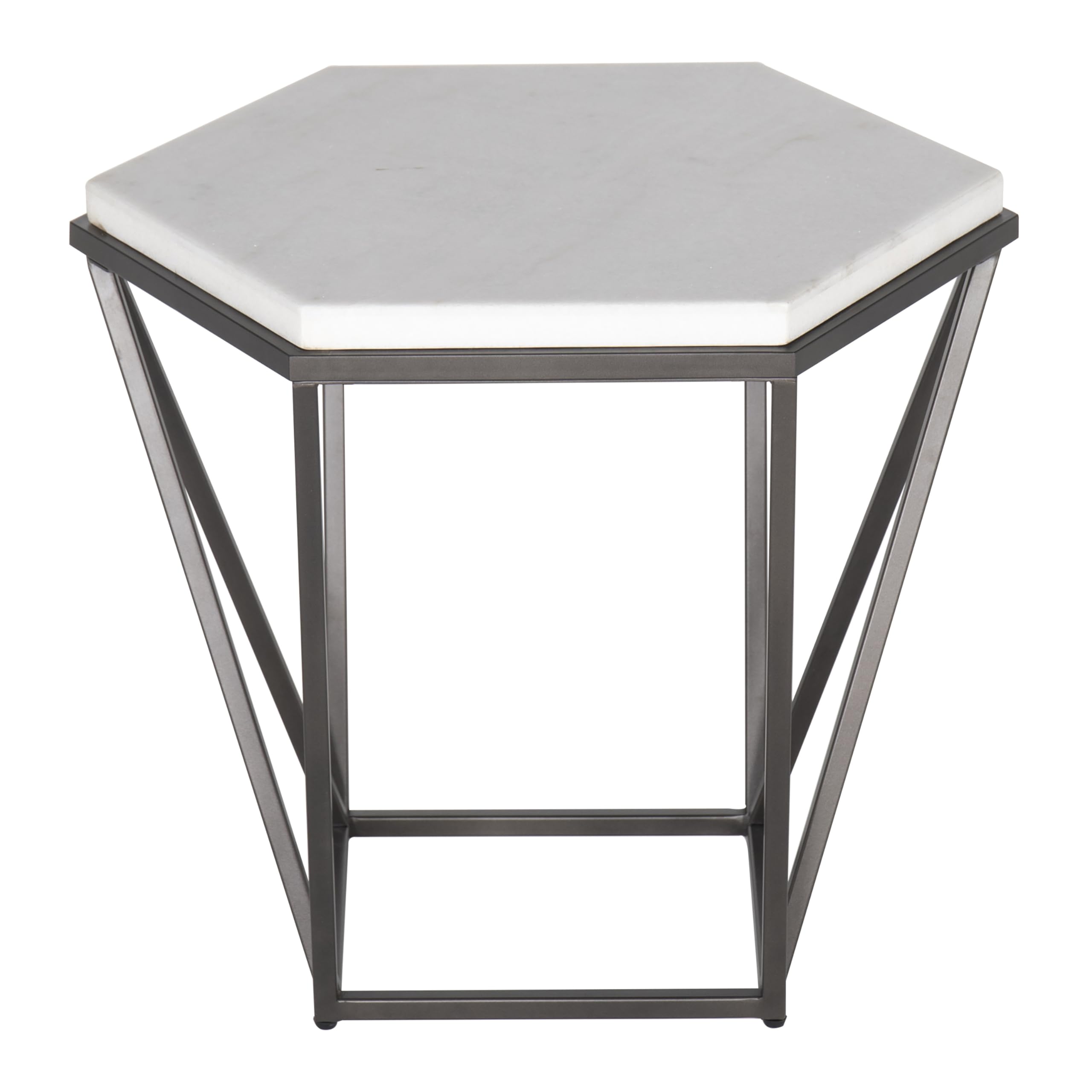 Steve Silver Co Corvus White Marble Top Hexagon