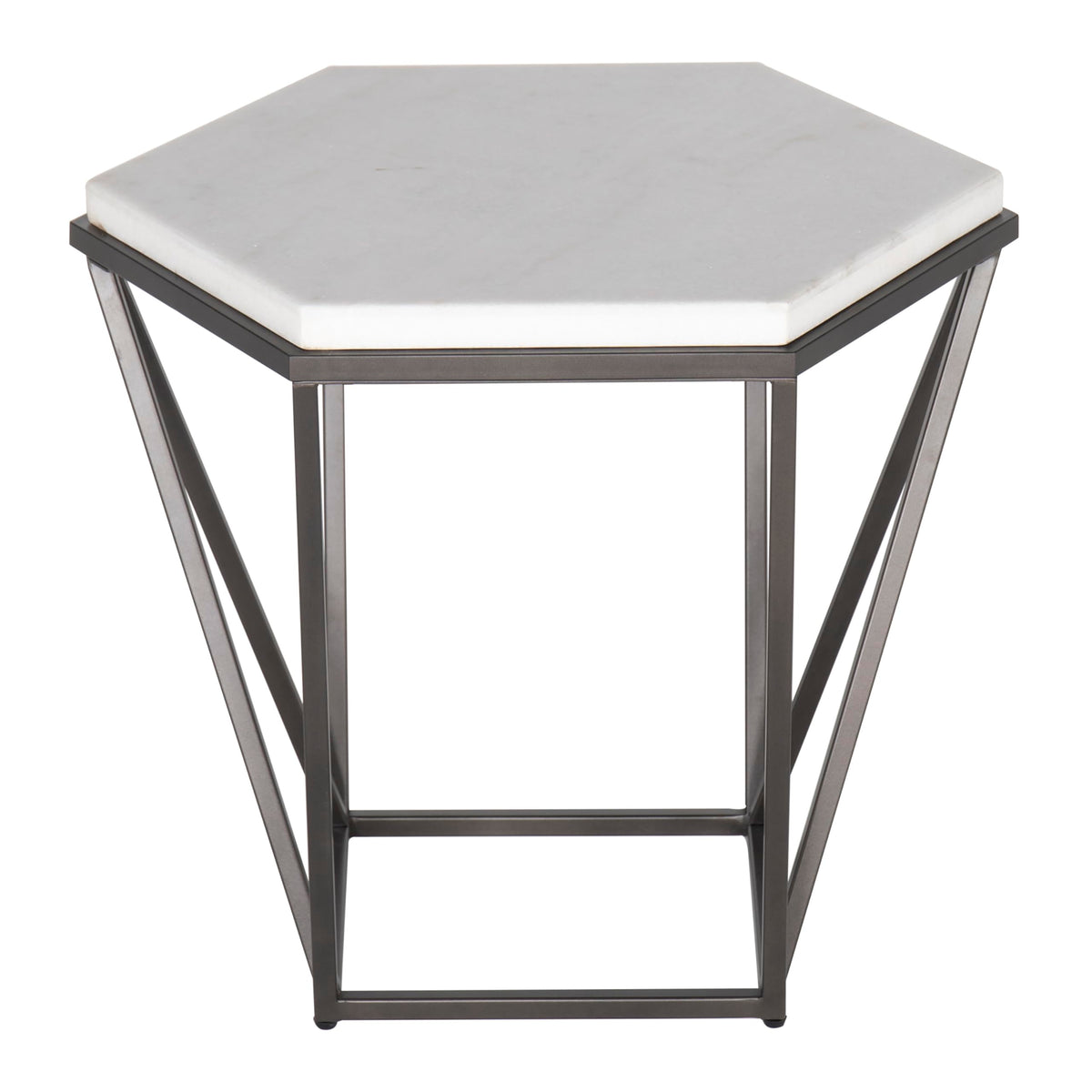 Steve Silver Co Corvus White Marble Top Hexagon