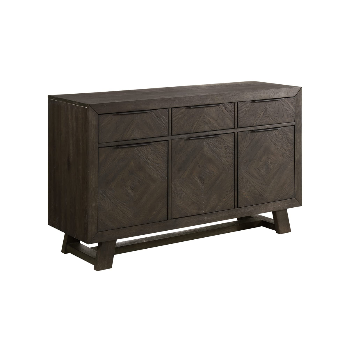 Intercon Hearst 56&quot; Wide Server with 3 Storage Drawers and 3 Doors, Reclaimed Chevron Furniture