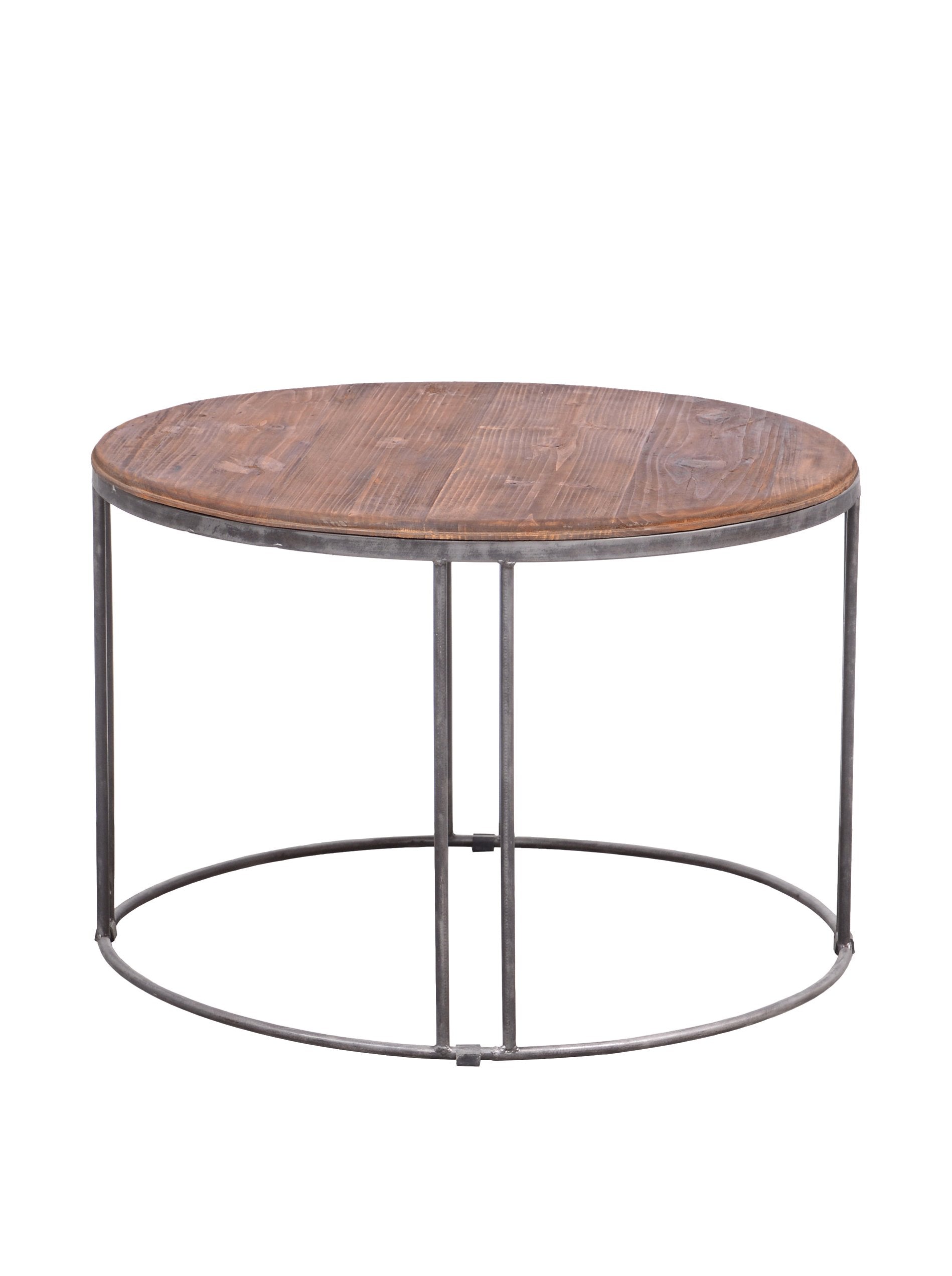 Kosas Home Baron Coffee Table, Distressed Mahagony Finish Top, Black Finish Base