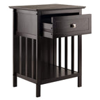 Ergode Claire Curved Nightstand - White | Versatile Bedroom Accent Table | Pull-Out Drawer & Bottom Shelf | (23117-VV)