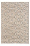 HomeRoots Natural/Grey PET Yarn 5’ x 7’ Tan Gray Diamond Lattice Modern Area Rug