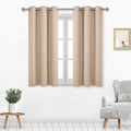 Dwcn Beige Curtains 45 Inches Long, Thermal Blackout Curtains For Living Room, Solid Grommet Bedroom Curtains - W38 X L45 Inch L