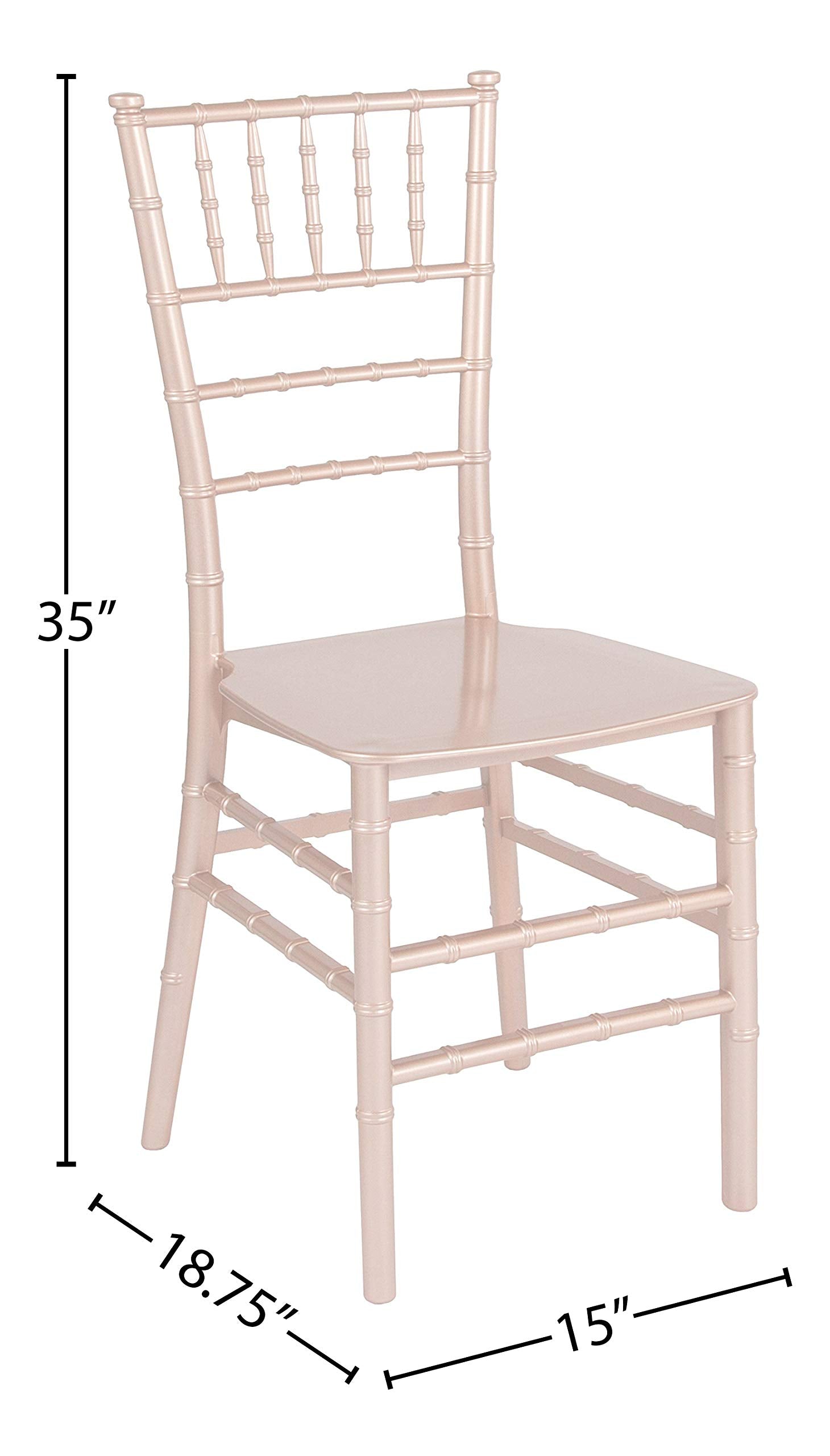 Flash Furniture Hercules Series Rose Gold Resin Stacking Chiavari Chair