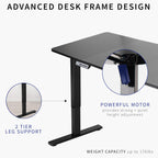 Vivo Electric Height Adjustable 71 X 30 Inch Memory Stand Up Desk, White Table Top, Black Frame, Standing Workstation With Preset Controller, 1B Series, Desk-Kit-1B7W
