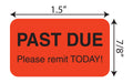 Tabbies Billing Collection Labels, Past Due Please Remit Today!, 0.88 X 1.5, Fluorescent Red, 250/Roll