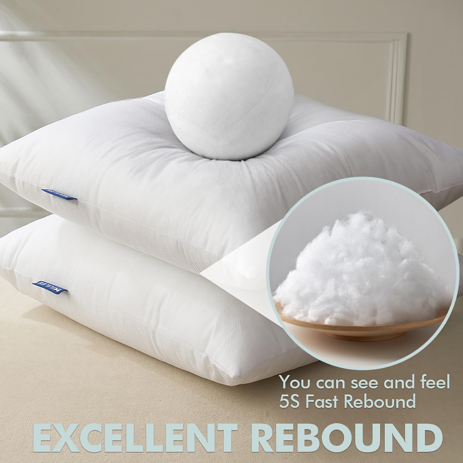 Miulee Set Of 2 Throw Pillow Inserts 20X20 Inches, Nowoven Decorative Pillow Inserts For Living Room