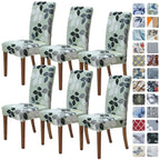 Springrico Green Chair Covers For Dining Room 6 Pack, Stretch Dining Chair Cover, Washable Spandex Kitchen Parsons Chair Slipcov