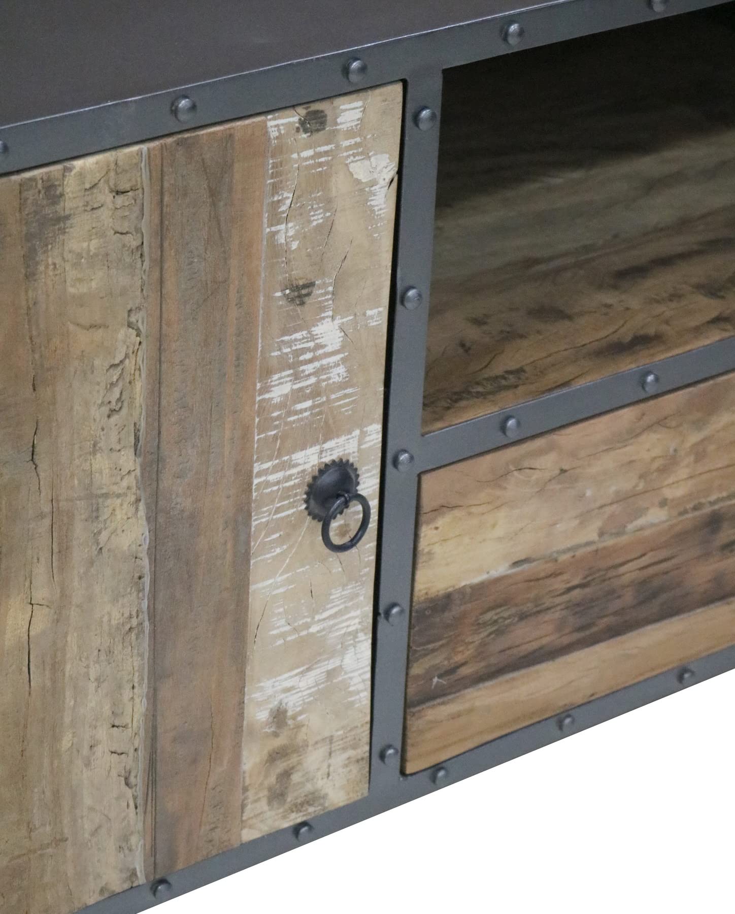 Progressive Furniture Outbound Console, 43&quot; W x 16&quot; D x 24&quot; H, Tan/Gray