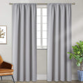 Bgment Light Grey Blackout Curtains 90 Inches Length - Rod Pocket Room Darkening Window Drapes For Bedroom Living Room Office, 2 Panels, 52 X 90 Inch