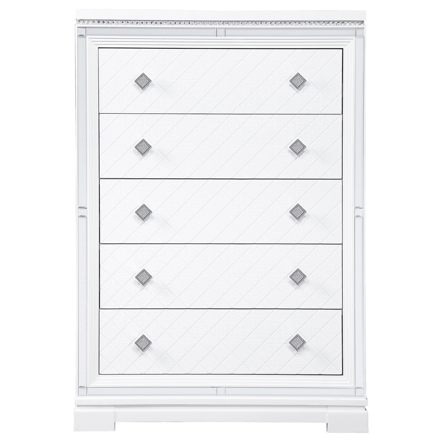 Coaster Eleanor Contemporary Wood Rectangular 5-Drawer Chest in White